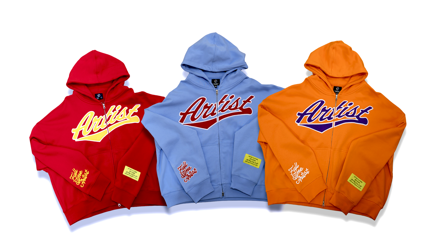 Artist Varsity Suns Zip Hoodie Orange