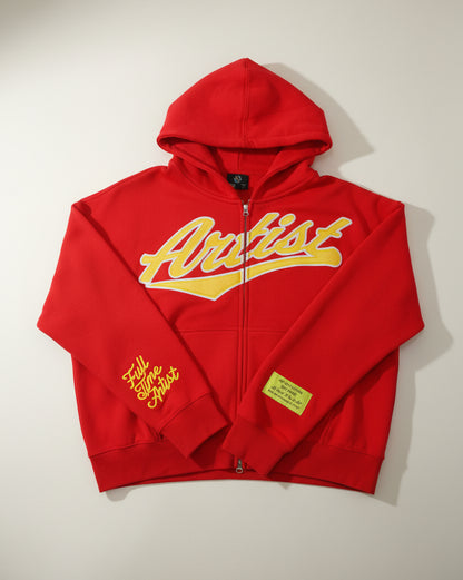 Artist Varsity Zip Hoodie Red