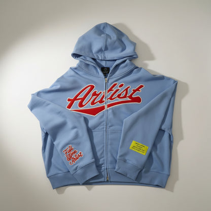 Artist Varsity Zip Hoodie Sky Blue
