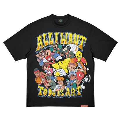 AWDA TOON TOUR -REVERSE LINING -BLACK (OVER-SIZE) TEE