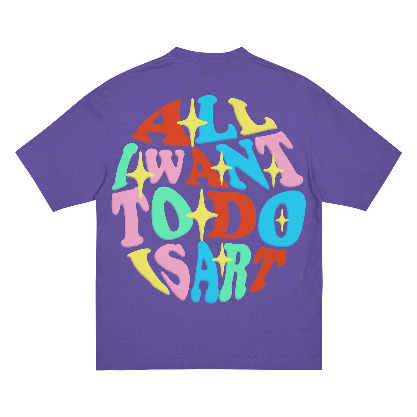 "ALL I WANT TO DO IS ART" SIGNATURE PURPLE (OVER-SIZE) TEE