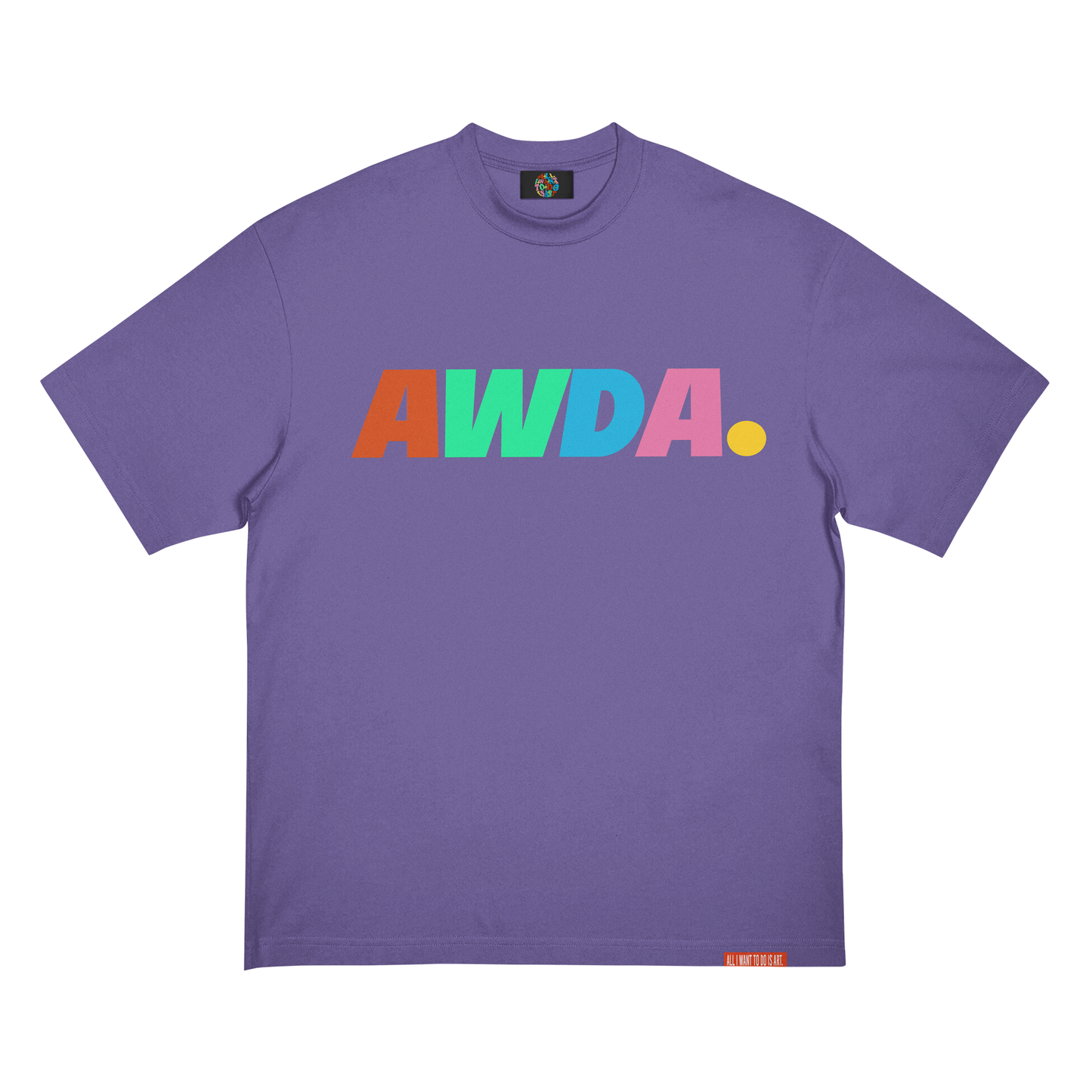 "ALL I WANT TO DO IS ART" SIGNATURE PURPLE (OVER-SIZE) TEE