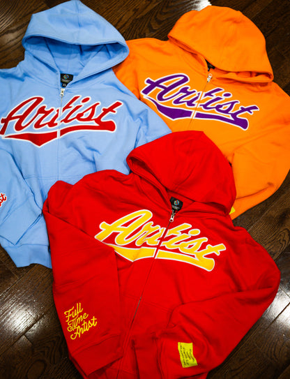 Artist Varsity Suns Zip Hoodie Orange