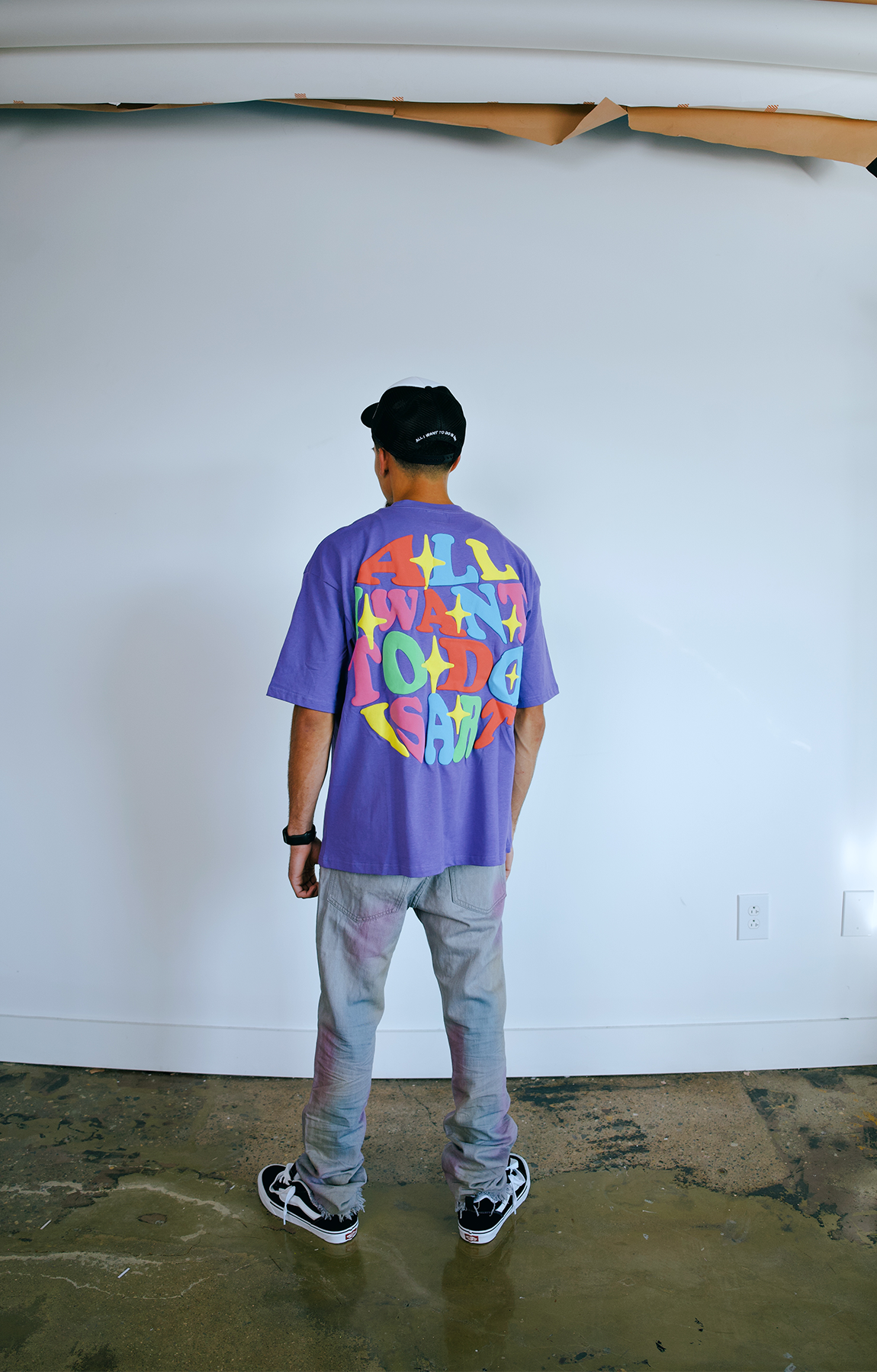 "ALL I WANT TO DO IS ART" SIGNATURE PURPLE (OVER-SIZE) TEE