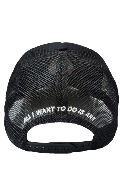 All I Want To Do Is Art- Colorful logo Trucker