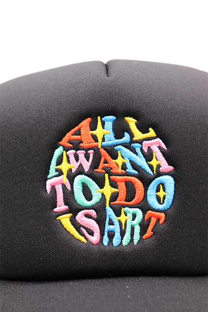 All I Want To Do Is Art- Colorful logo Trucker